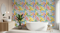 Playful Rainbow Swirls Wallpaper⁠