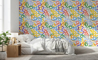 Playful Rainbow Swirls Wallpaper⁠