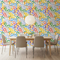 Playful Rainbow Swirls Wallpaper⁠