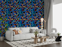 Interwoven Retro Curves Wallpaper⁠