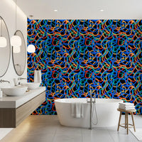 Interwoven Retro Curves Wallpaper⁠