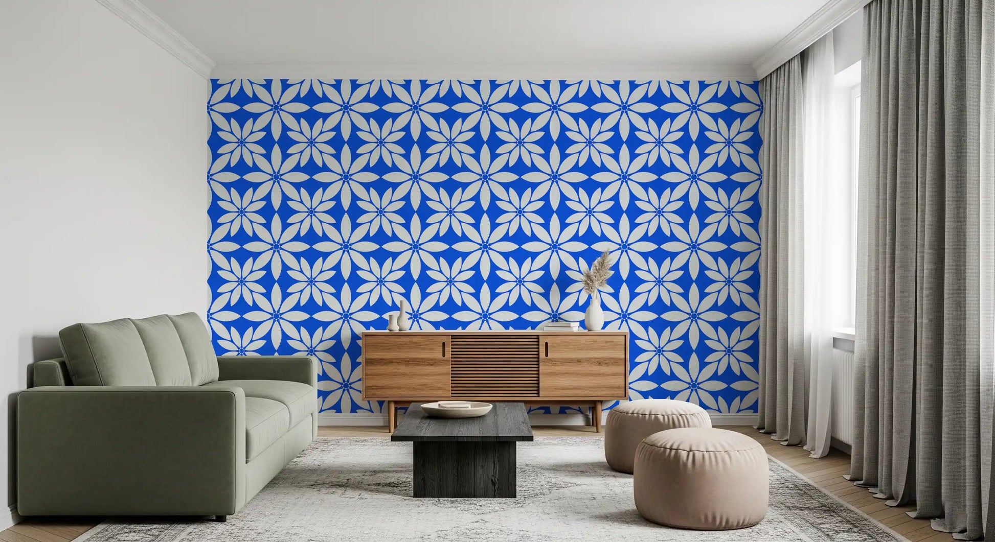 Azure Petal Geometry Wallpaper⁠