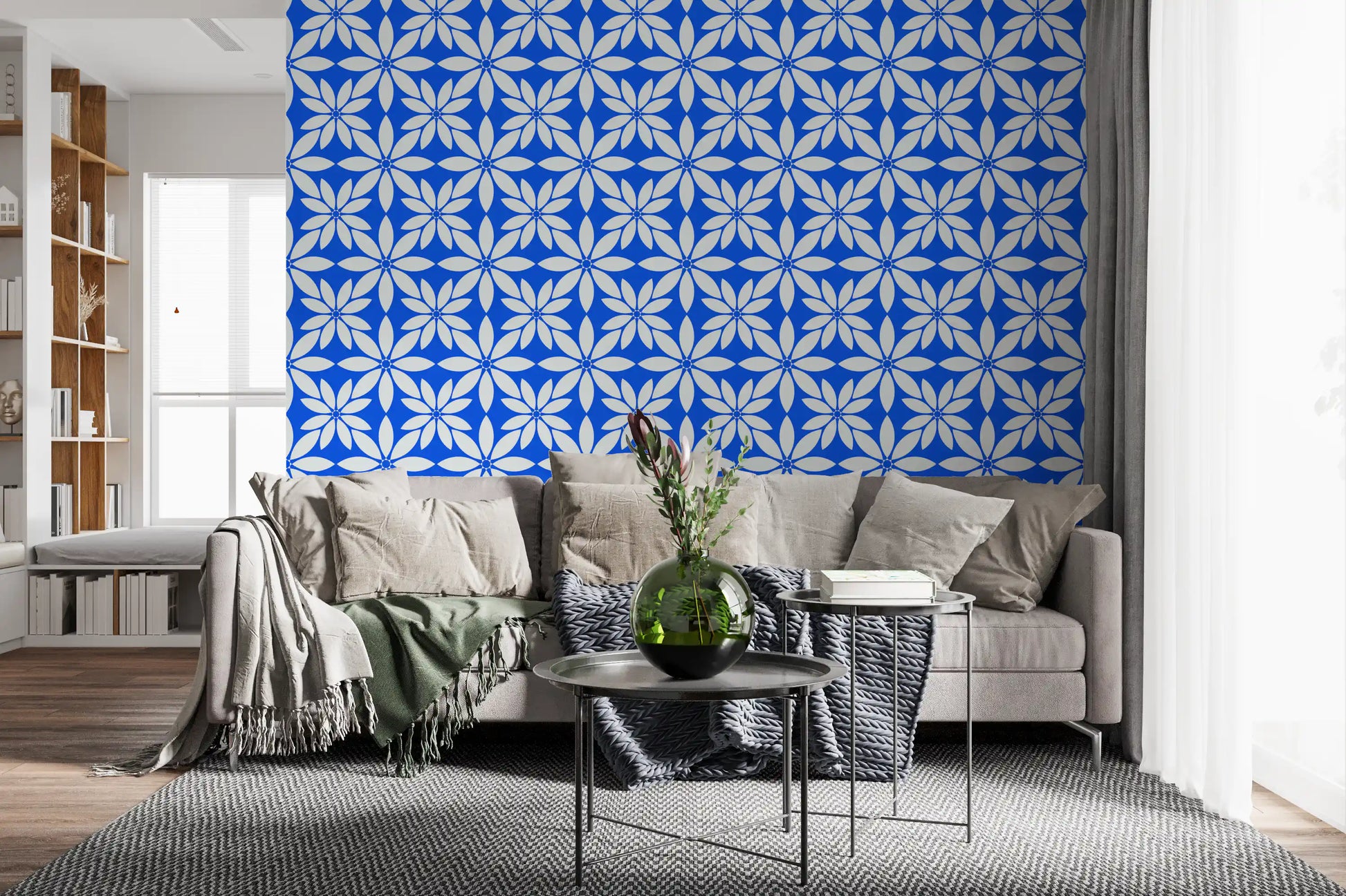 Azure Petal Geometry Wallpaper⁠