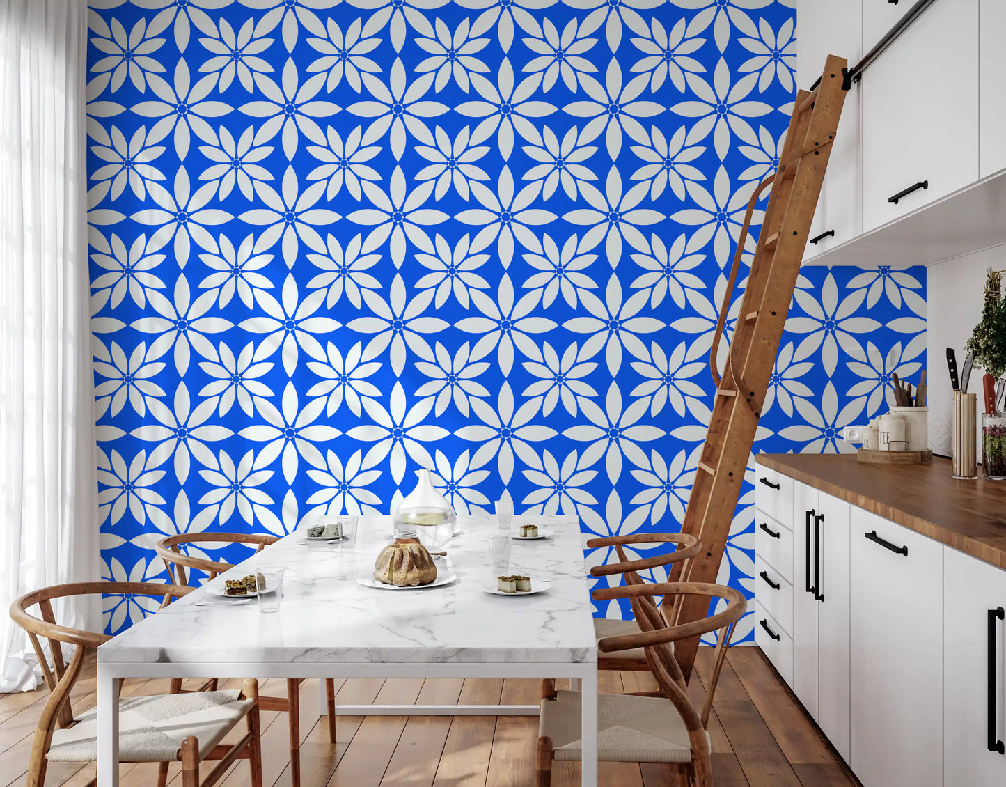 Azure Petal Geometry Wallpaper⁠