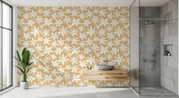 Cream Floral Bloom Motif Wallpaper⁠