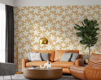 Cream Floral Bloom Motif Wallpaper⁠