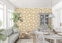 Cream Floral Bloom Motif Wallpaper⁠