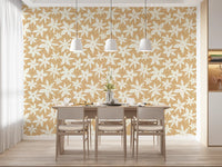 Cream Floral Bloom Motif Wallpaper⁠