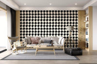Abstract Ink Geometric Grid Wallpaper⁠