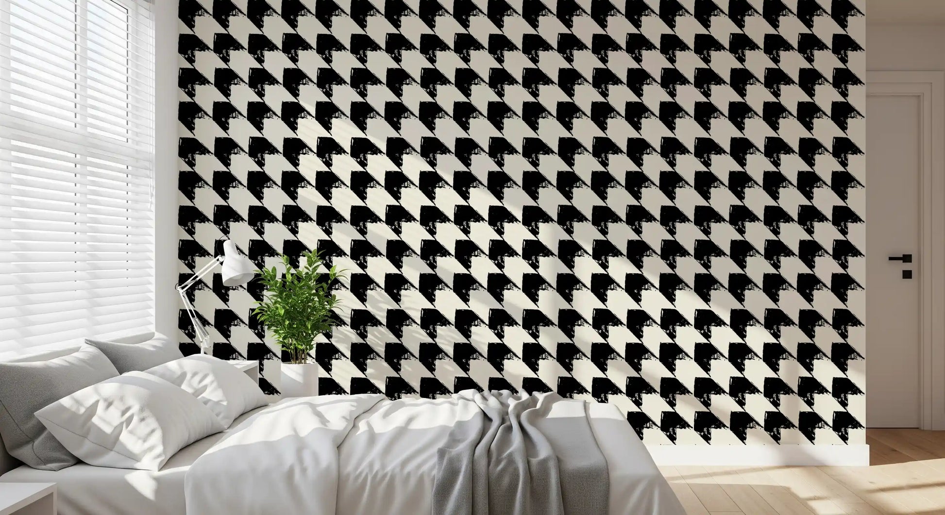 Abstract Ink Geometric Grid Wallpaper⁠
