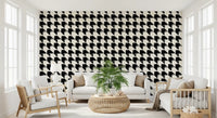 Abstract Ink Geometric Grid Wallpaper⁠
