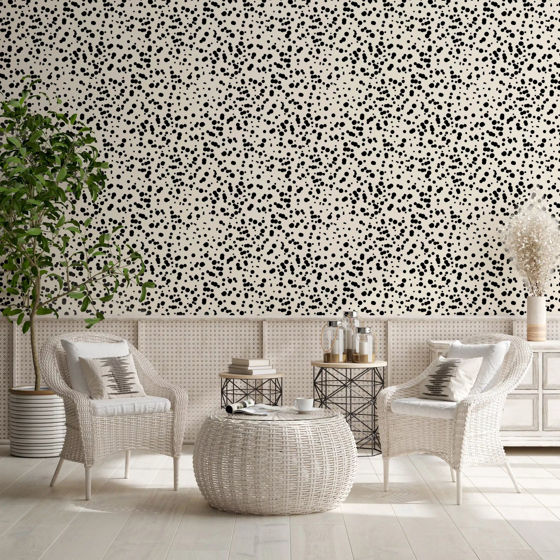 Monochrome Spotted Artistry Wallpaper⁠