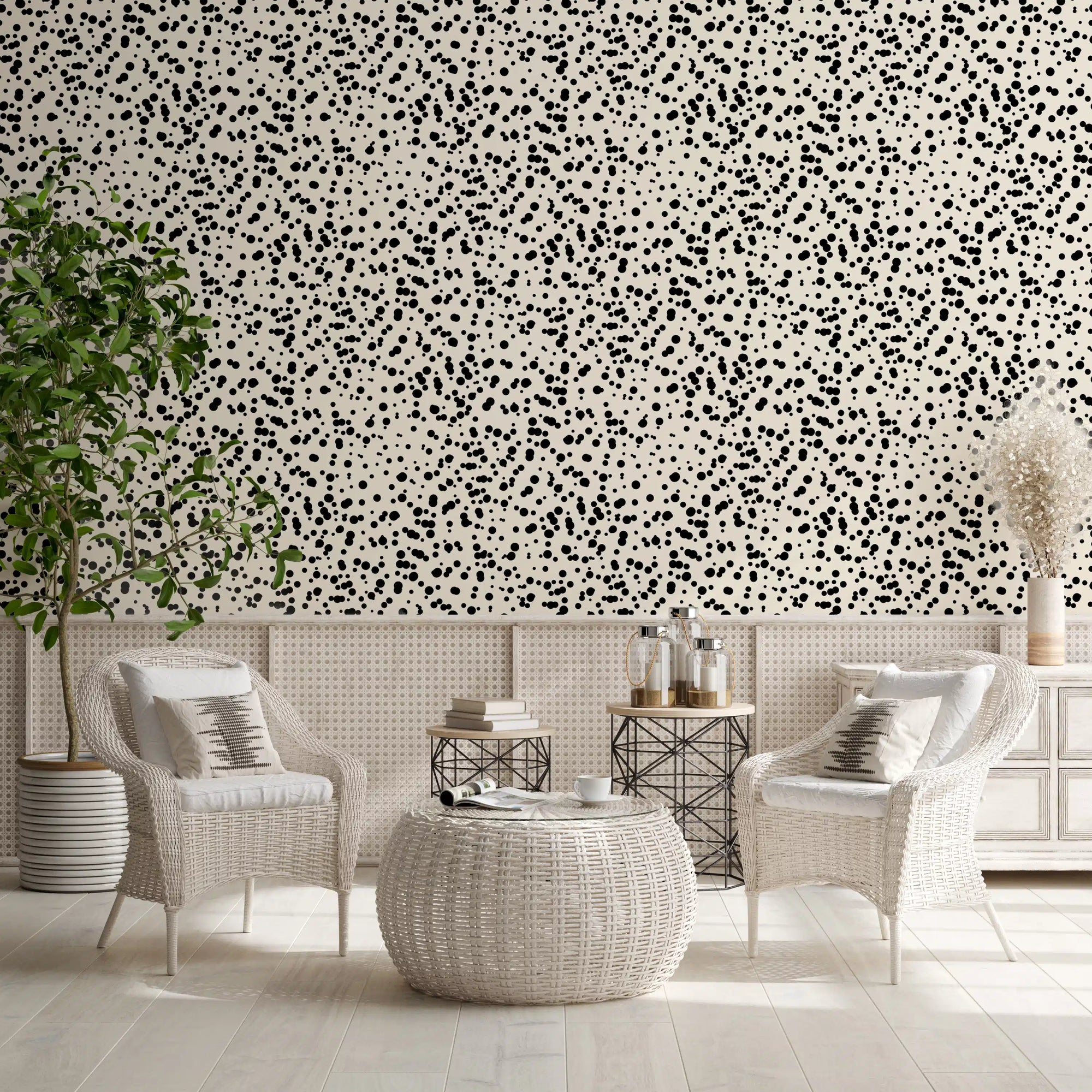 Monochrome Spotted Artistry Wallpaper⁠