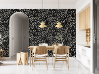 Monochrome Scattered Dots Pattern Wallpaper⁠