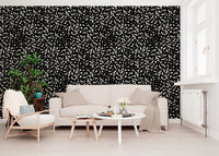 Monochrome Scattered Dots Pattern Wallpaper⁠