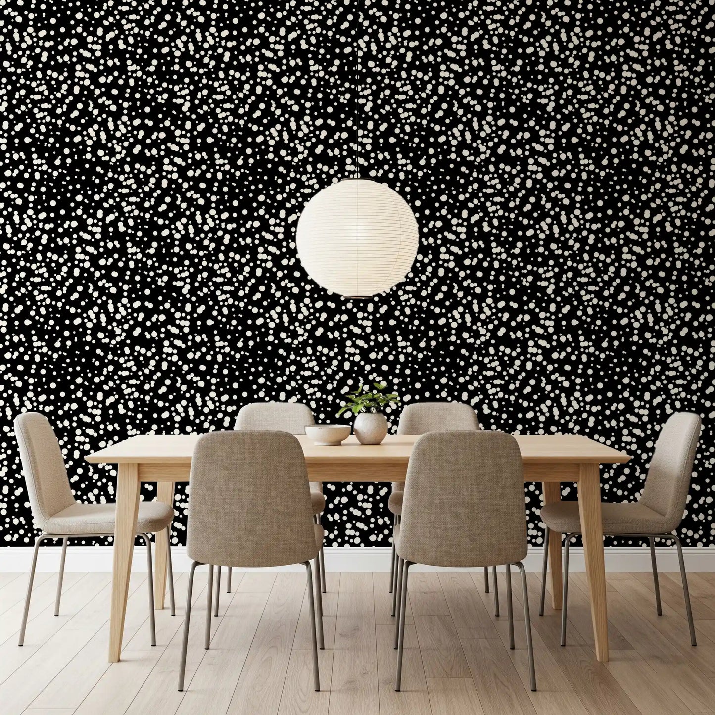 Monochrome Scattered Dots Pattern Wallpaper⁠