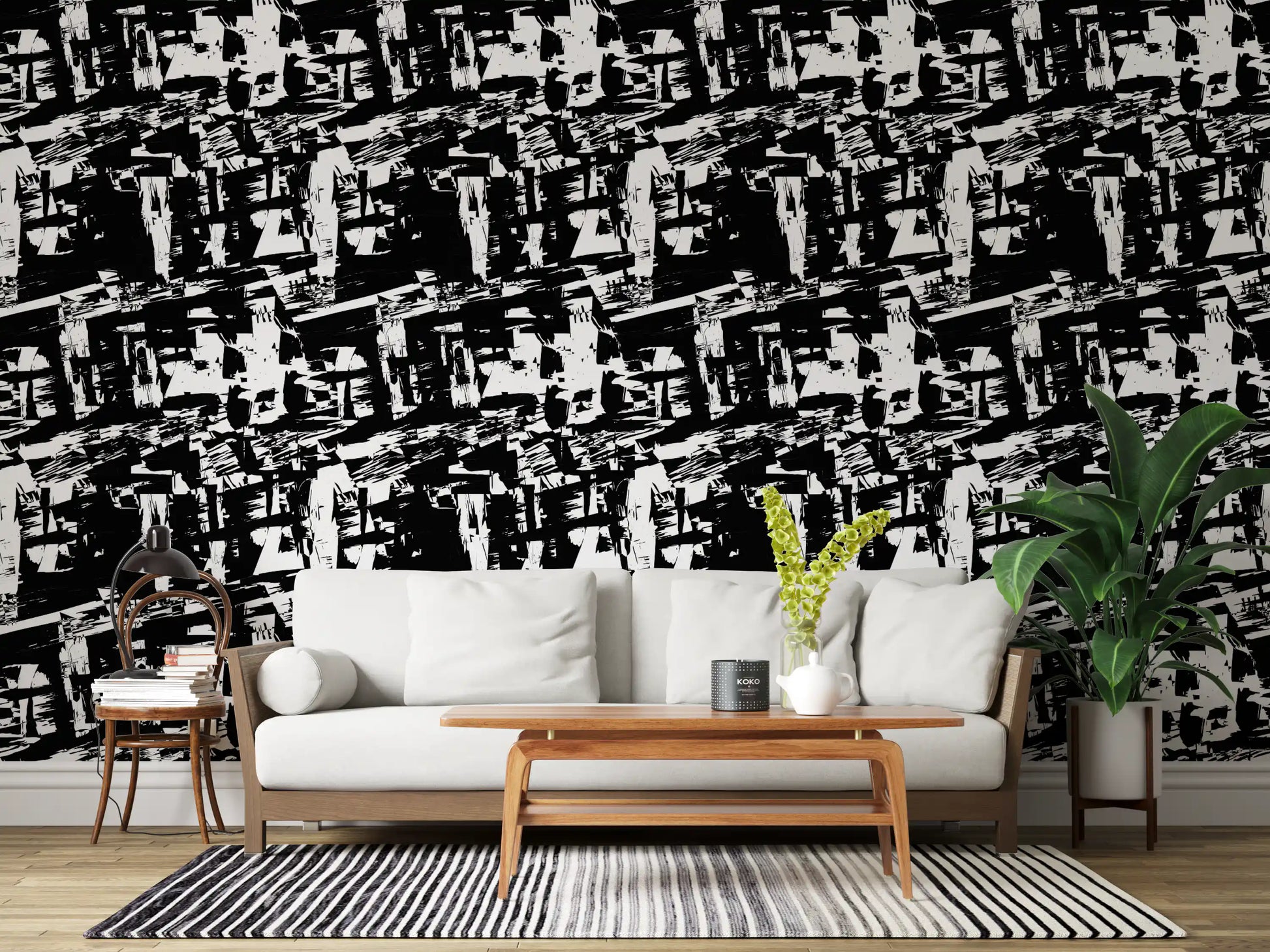 Stark Graphic Ink Strokes Wallpaper⁠