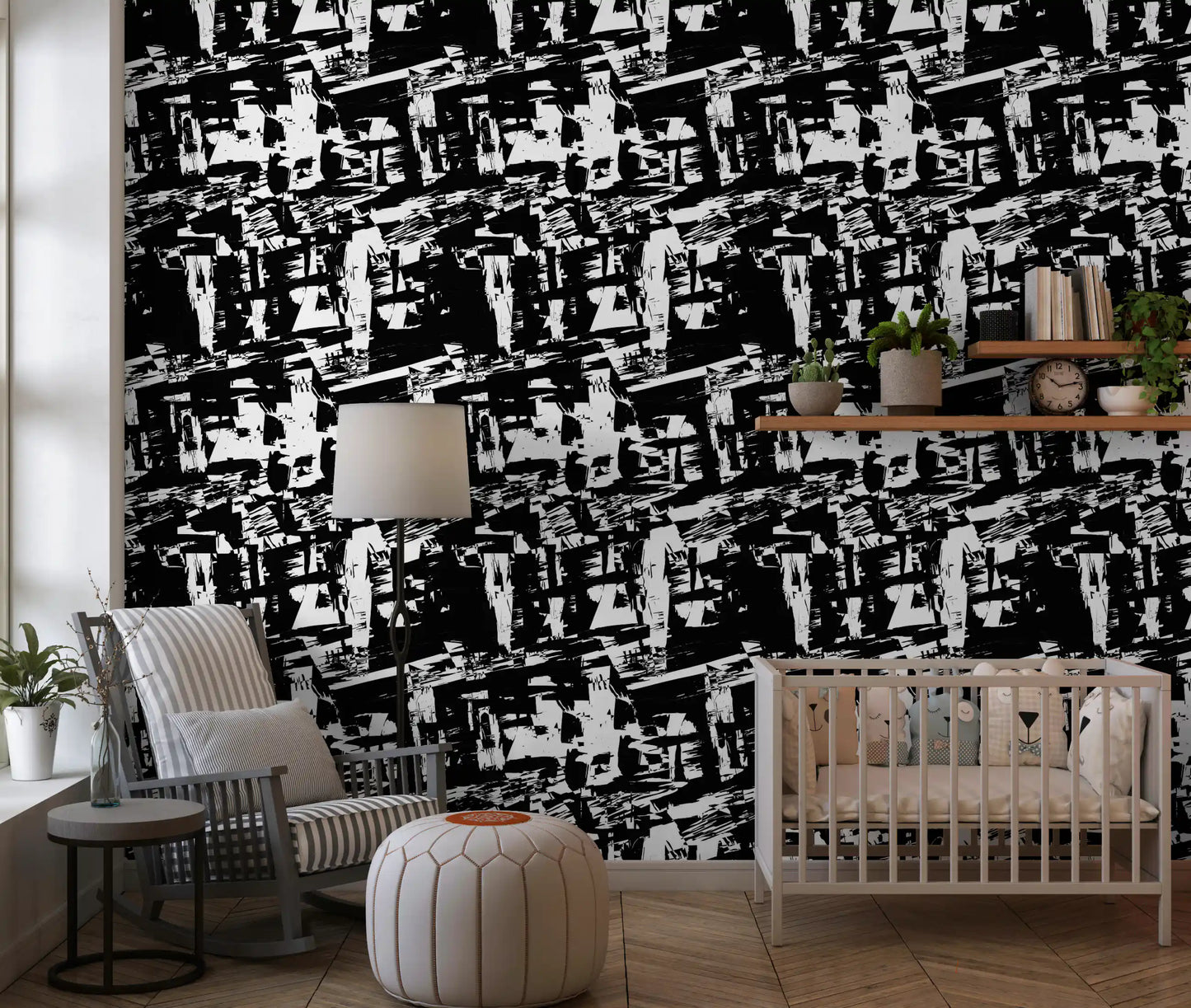 Stark Graphic Ink Strokes Wallpaper⁠