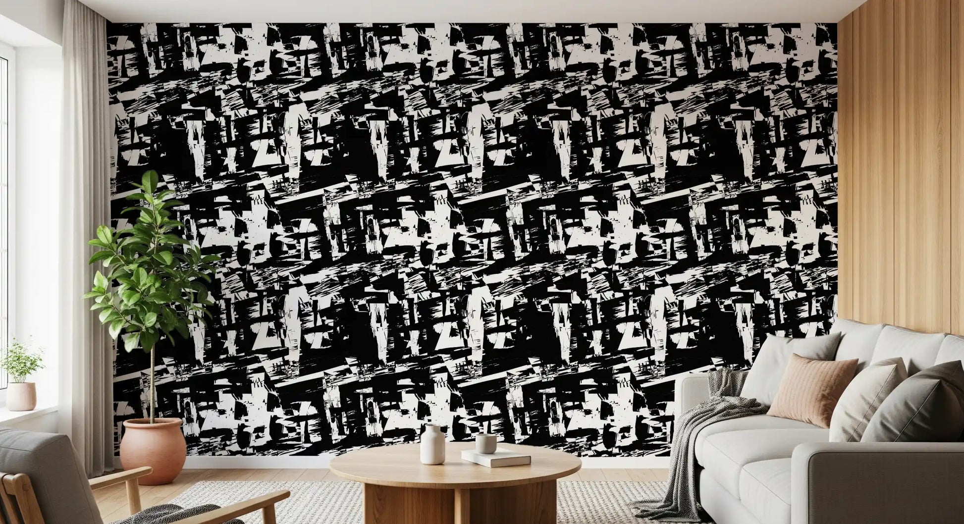Stark Graphic Ink Strokes Wallpaper⁠