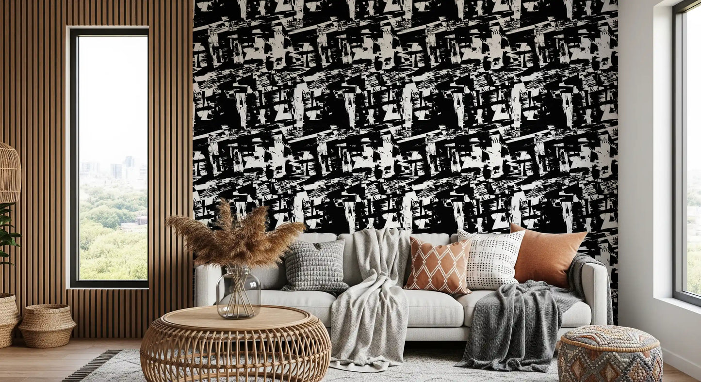 Stark Graphic Ink Strokes Wallpaper⁠
