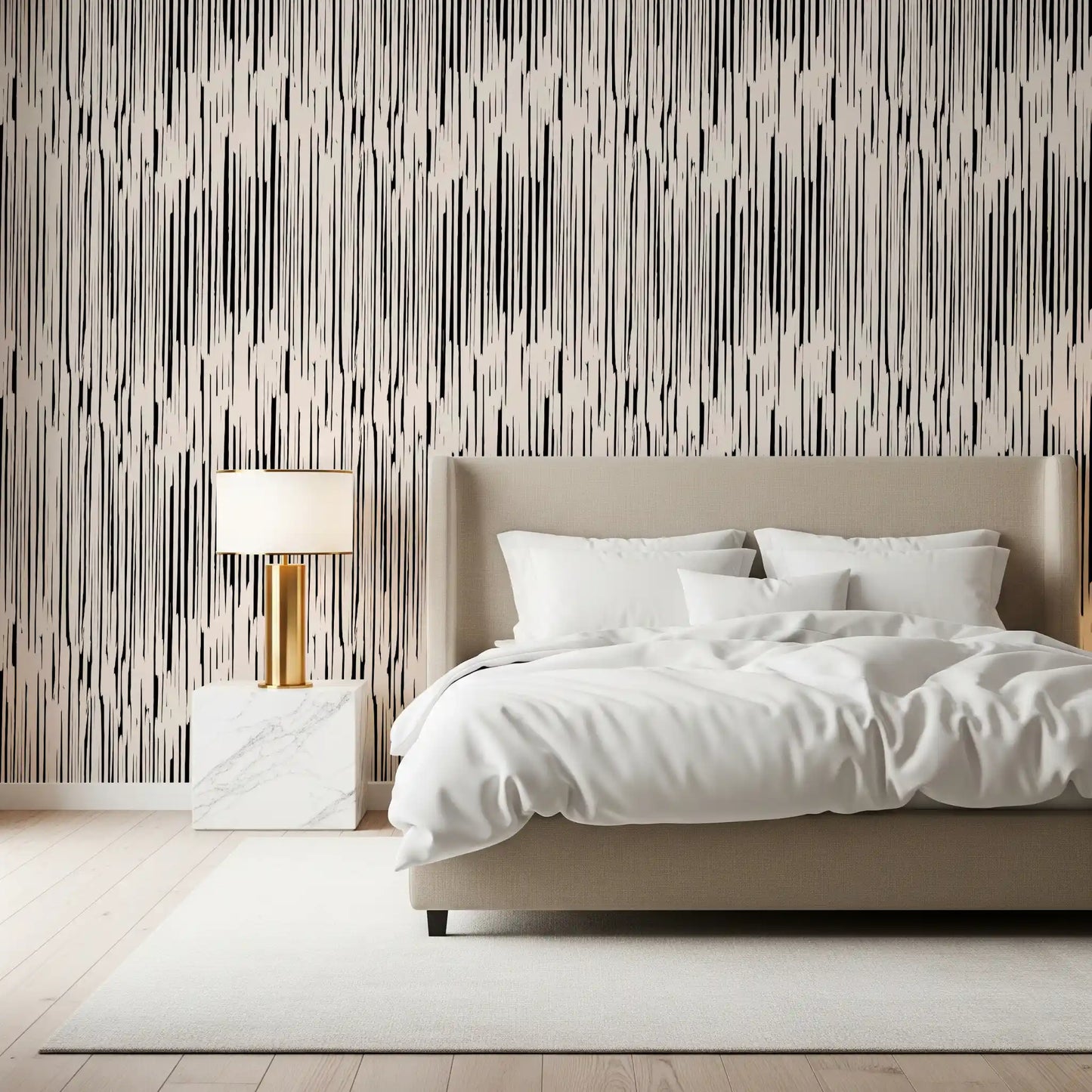 Monochrome Vertical Brushstroke Wallpaper⁠