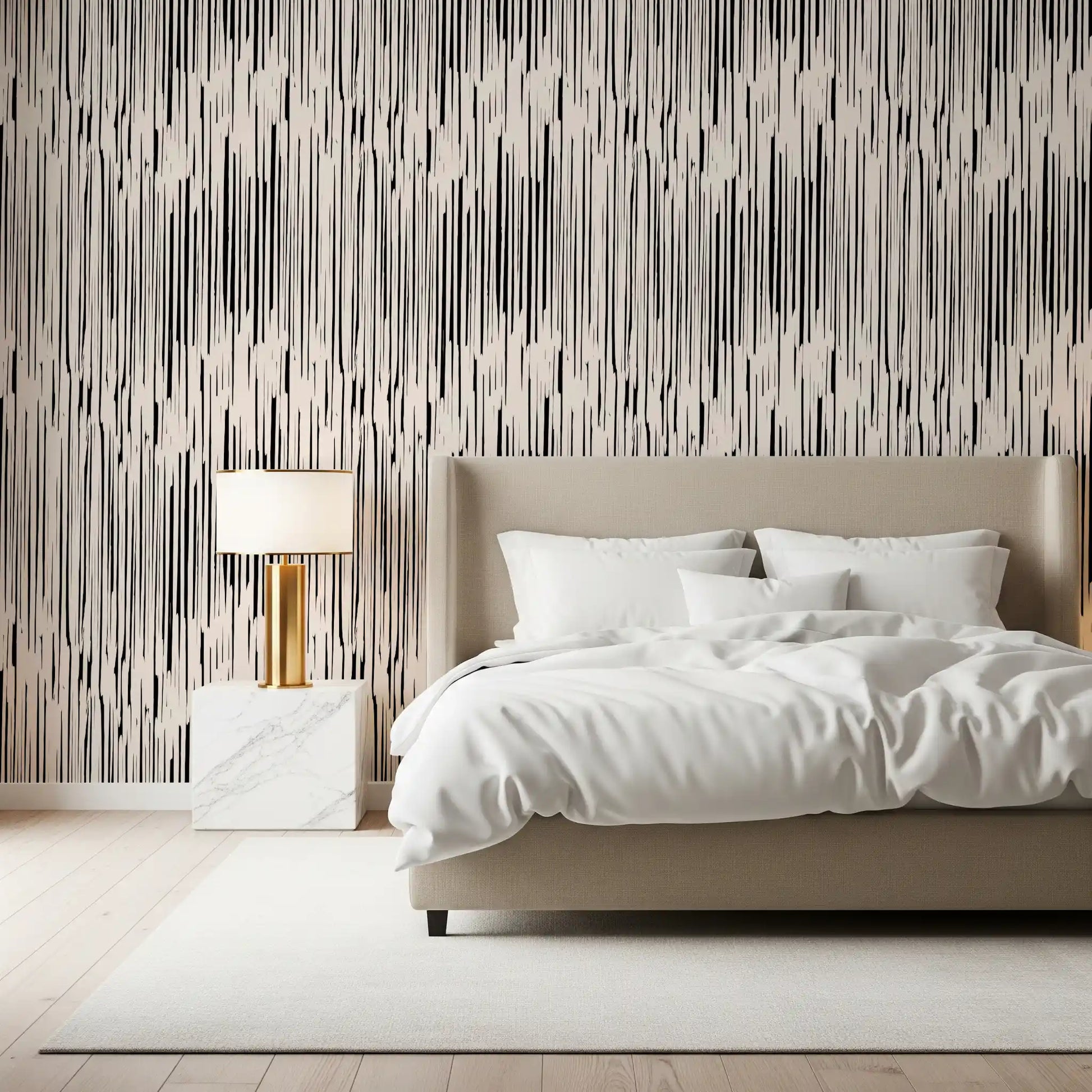 Monochrome Vertical Brushstroke Wallpaper⁠