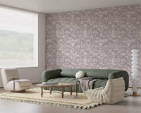 Monochrome Floral Engraving Wallpaper⁠