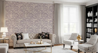 Monochrome Floral Engraving Wallpaper⁠