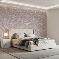 Monochrome Floral Engraving Wallpaper⁠