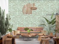 Heritage Floral Line Art Design Wallpaper⁠