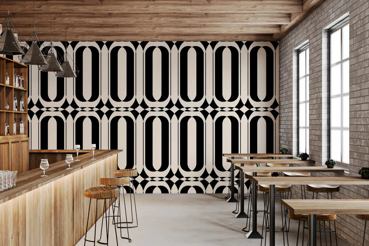 Graphic Interlocking Curves Wallpaper⁠