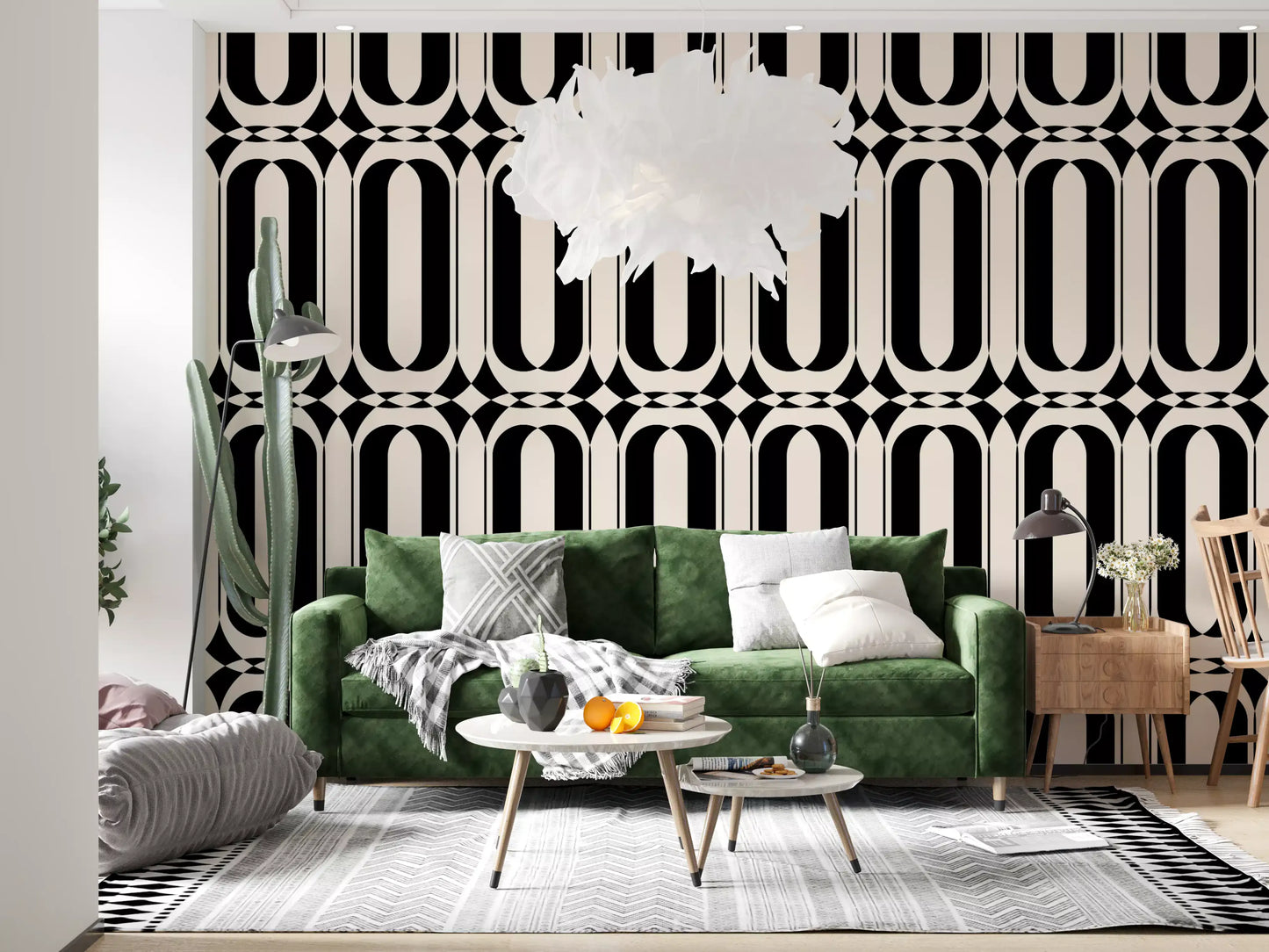 Graphic Interlocking Curves Wallpaper⁠
