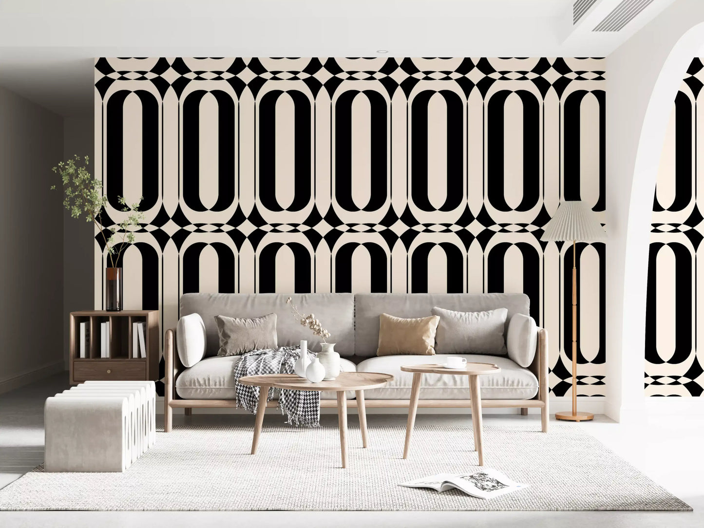 Graphic Interlocking Curves Wallpaper⁠