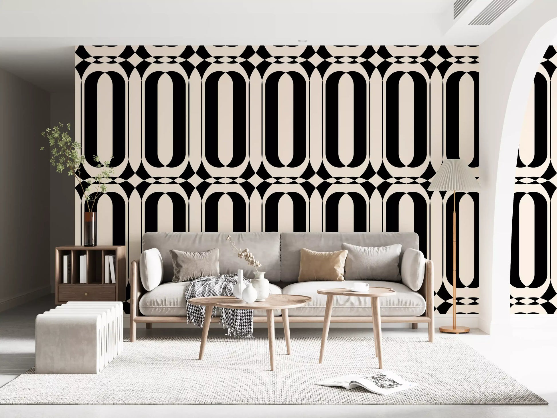 Graphic Interlocking Curves Wallpaper⁠