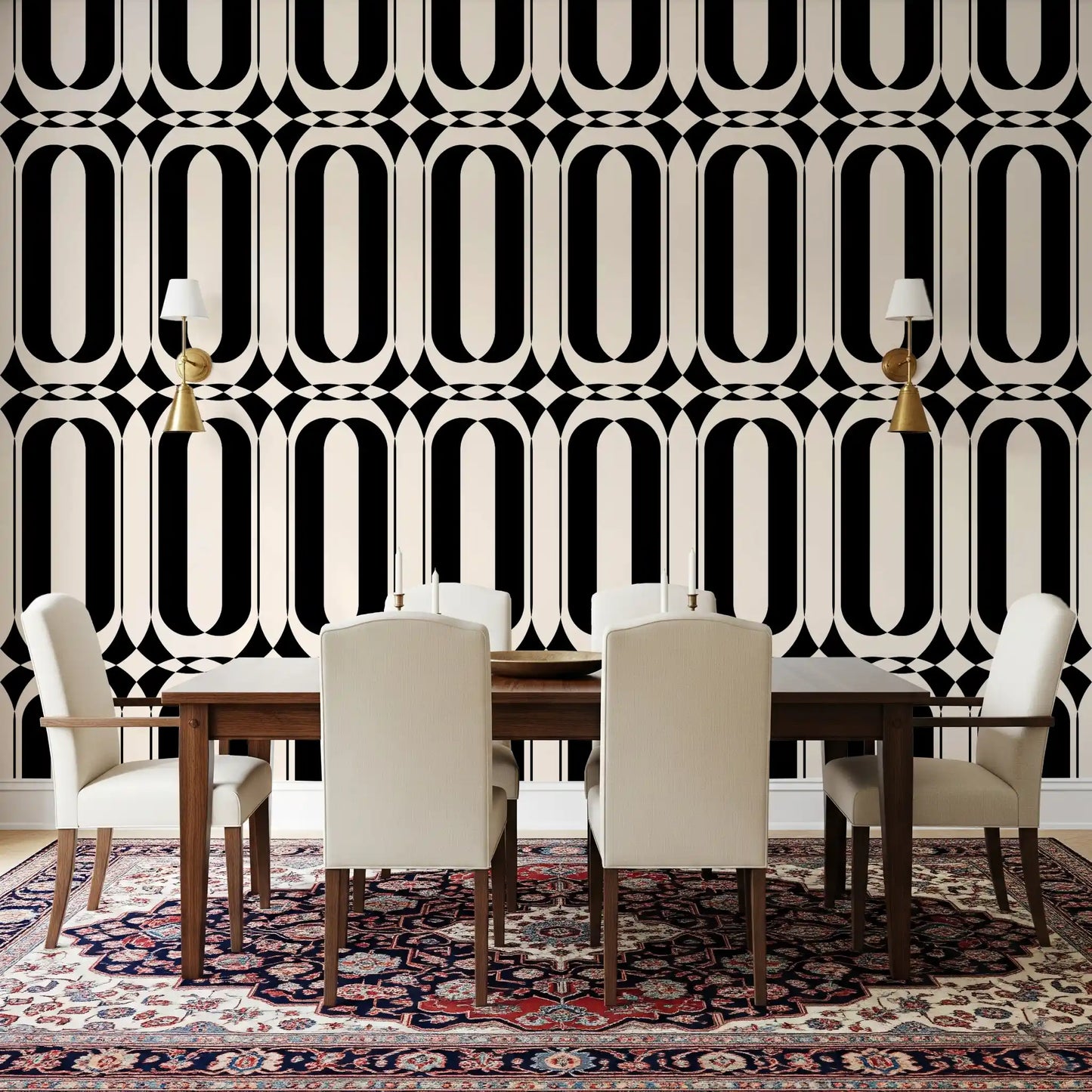 Graphic Interlocking Curves Wallpaper⁠