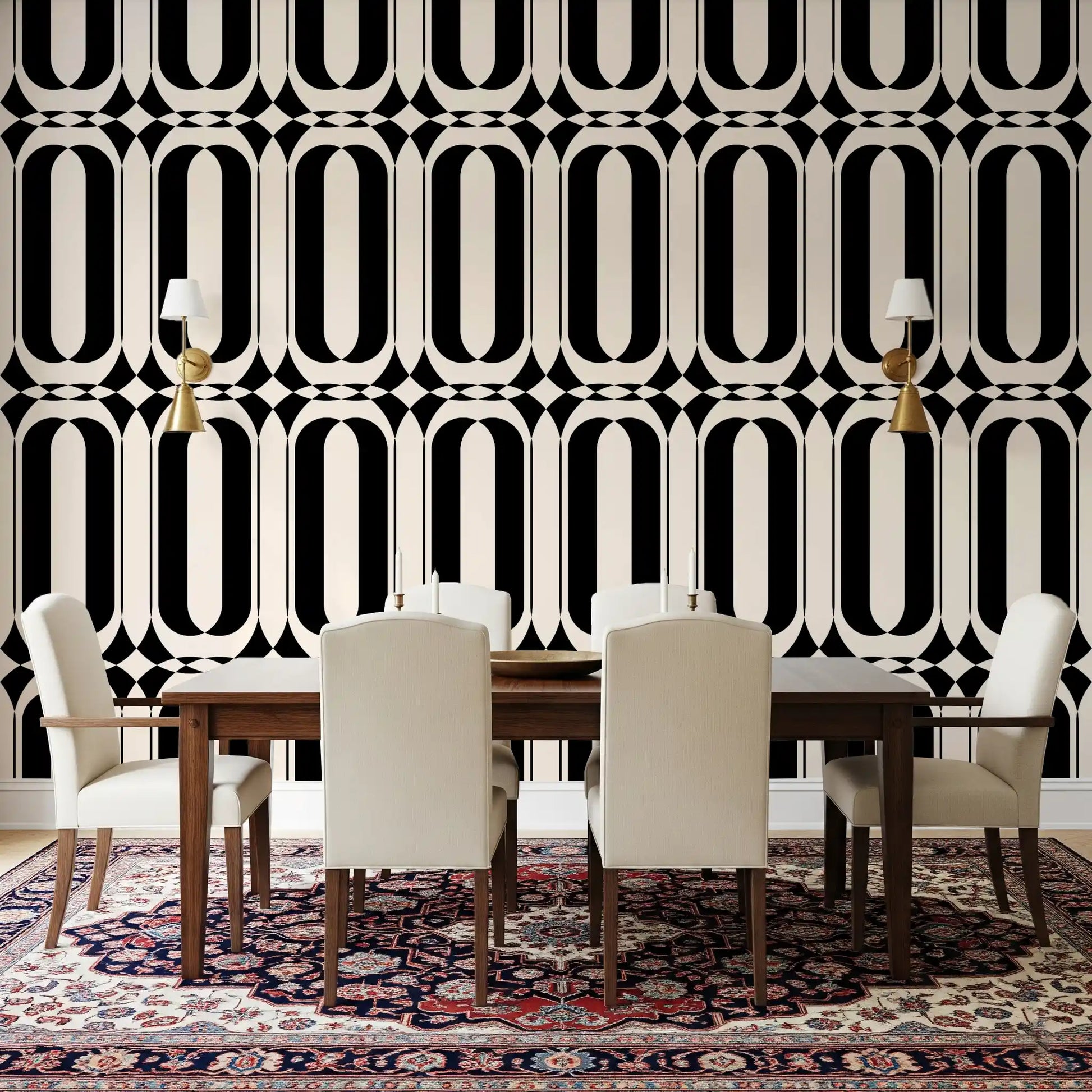 Graphic Interlocking Curves Wallpaper⁠