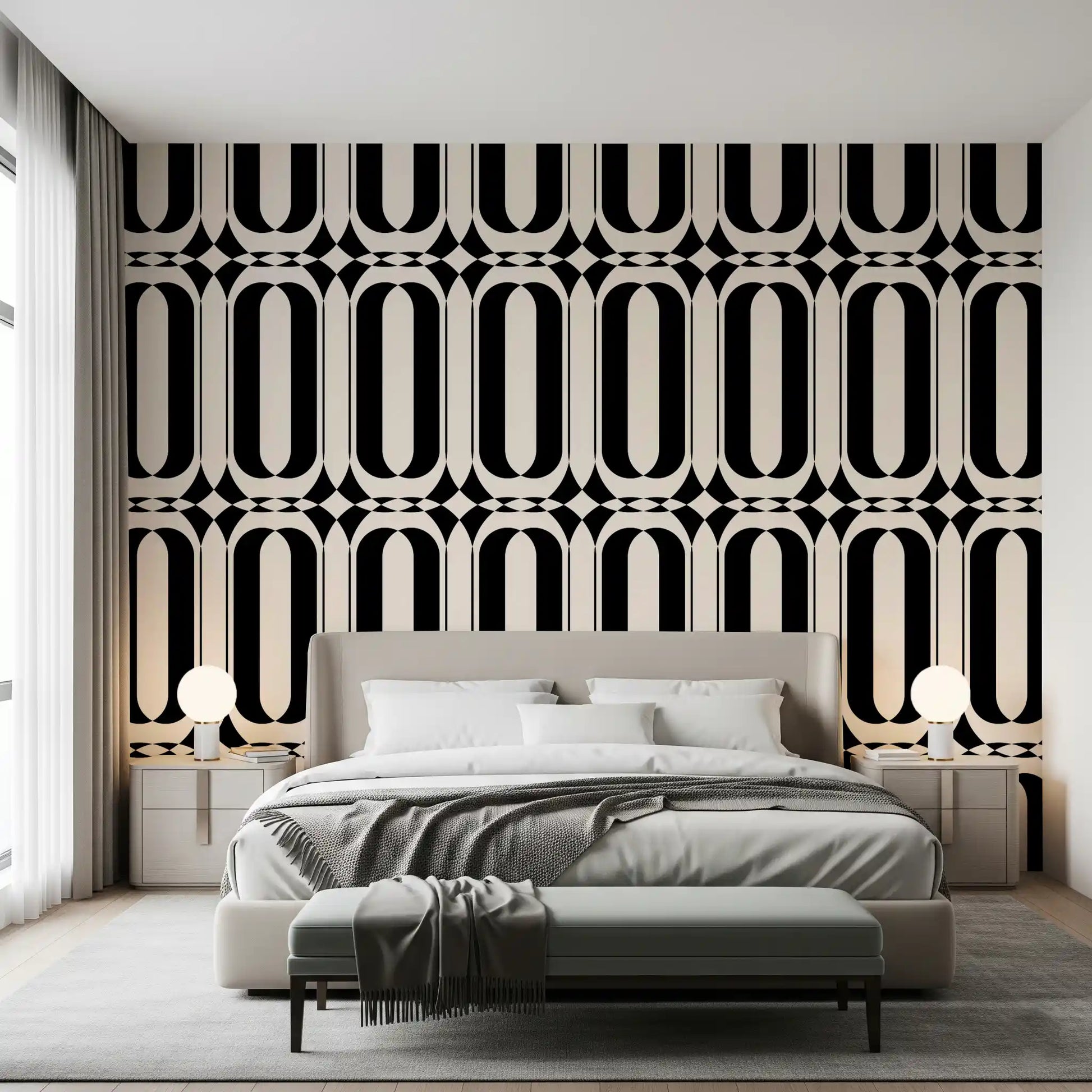 Graphic Interlocking Curves Wallpaper⁠