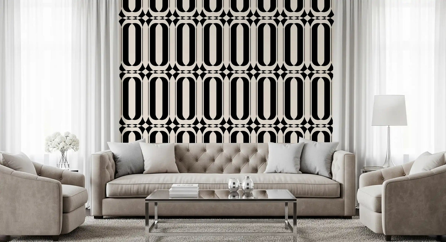 Graphic Interlocking Curves Wallpaper⁠
