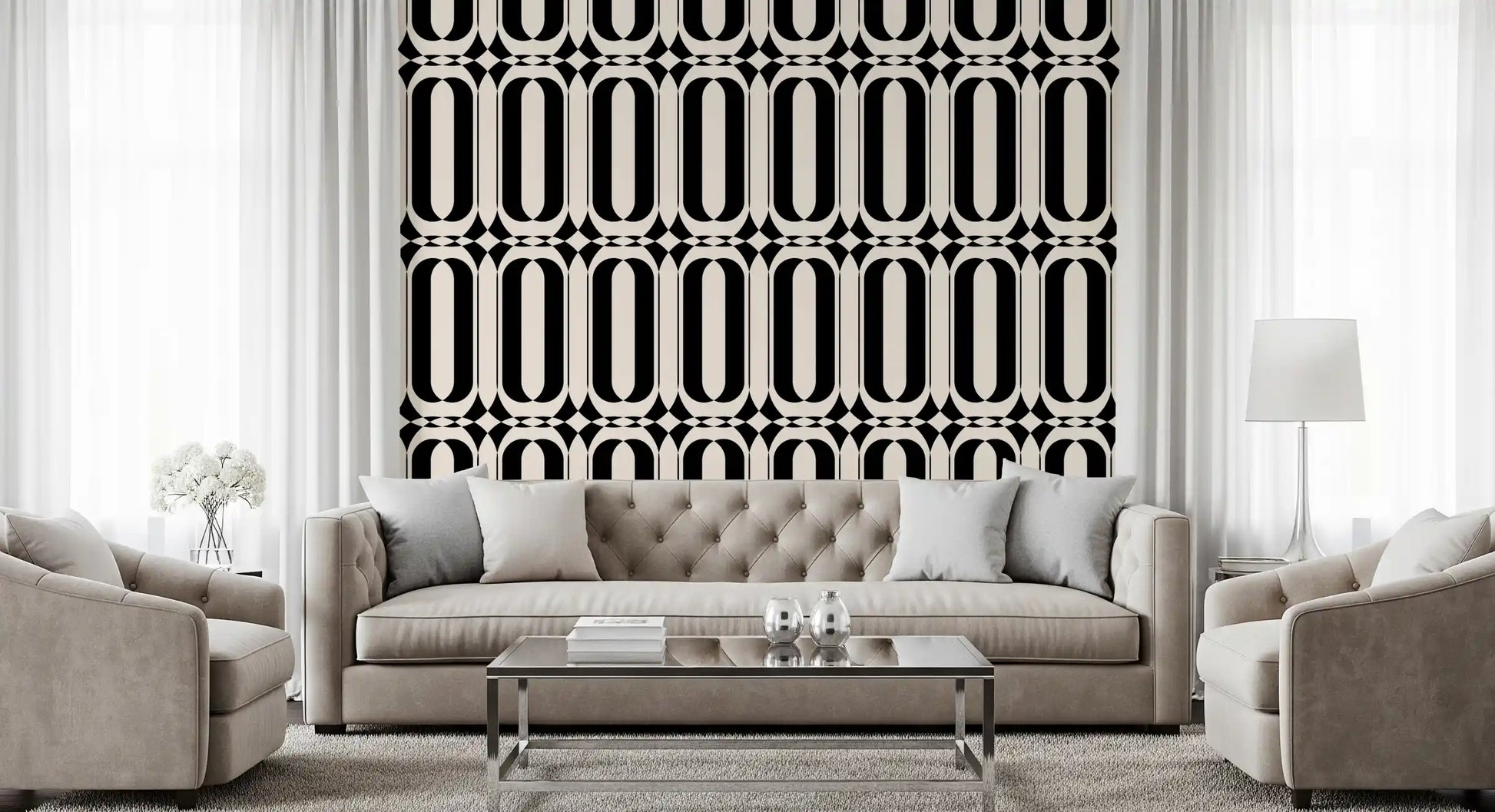 Graphic Interlocking Curves Wallpaper⁠