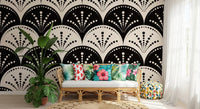 Abstract Radiating Circle Motif Wallpaper⁠