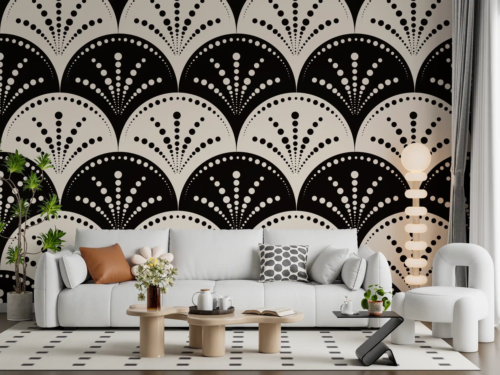 Abstract Radiating Circle Motif Wallpaper⁠