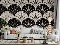 Abstract Radiating Circle Motif Wallpaper⁠