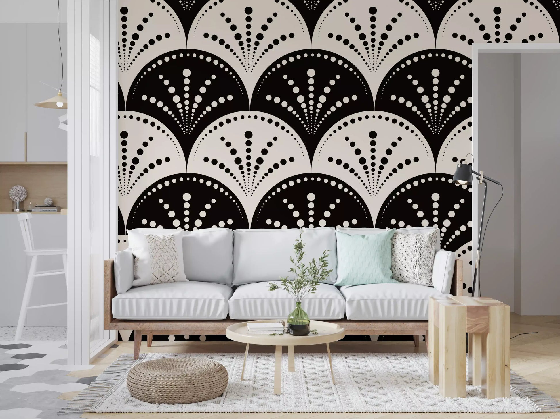 Abstract Radiating Circle Motif Wallpaper⁠