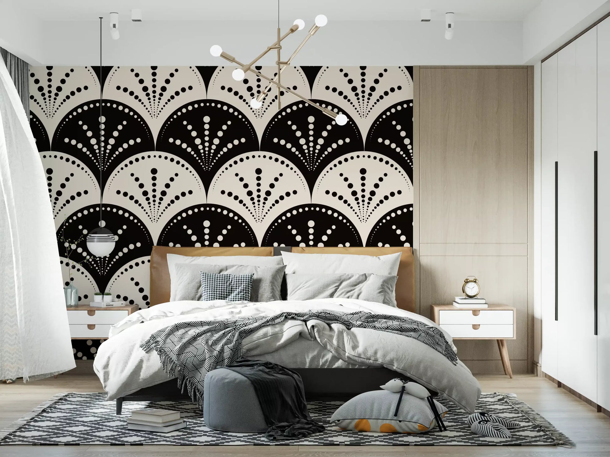 Abstract Radiating Circle Motif Wallpaper⁠