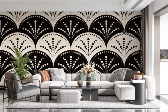 Abstract Radiating Circle Motif Wallpaper⁠