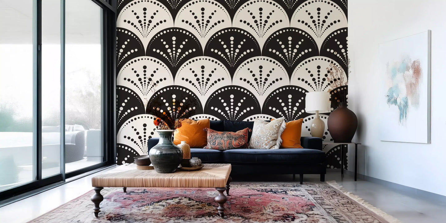 Abstract Radiating Circle Motif Wallpaper⁠