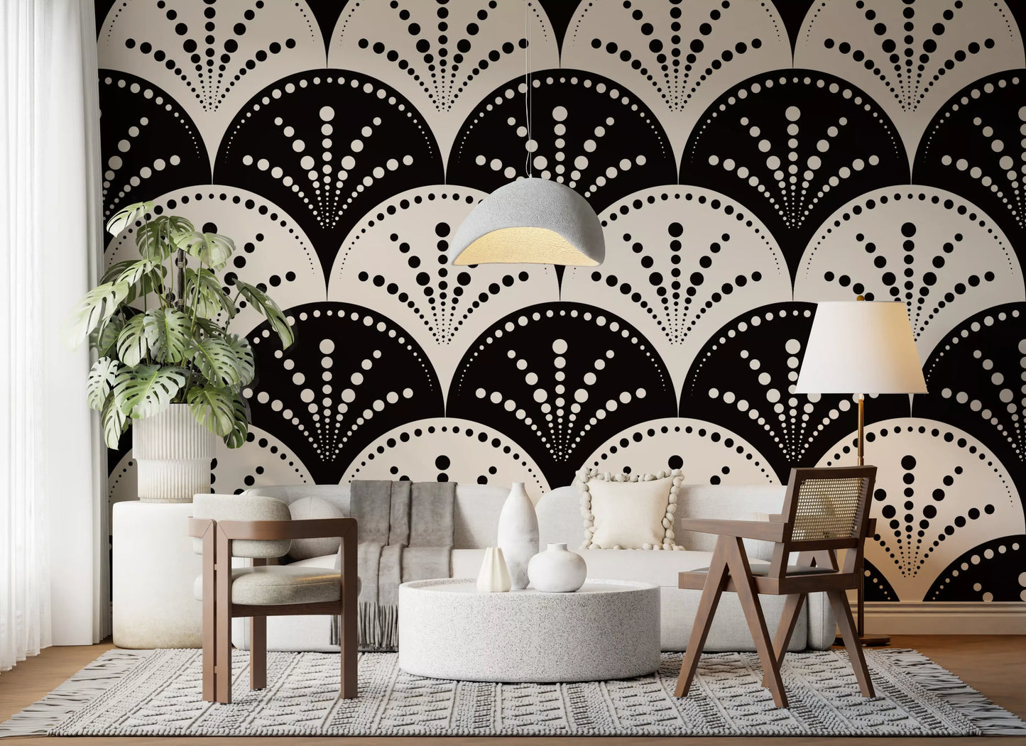 Abstract Radiating Circle Motif Wallpaper⁠