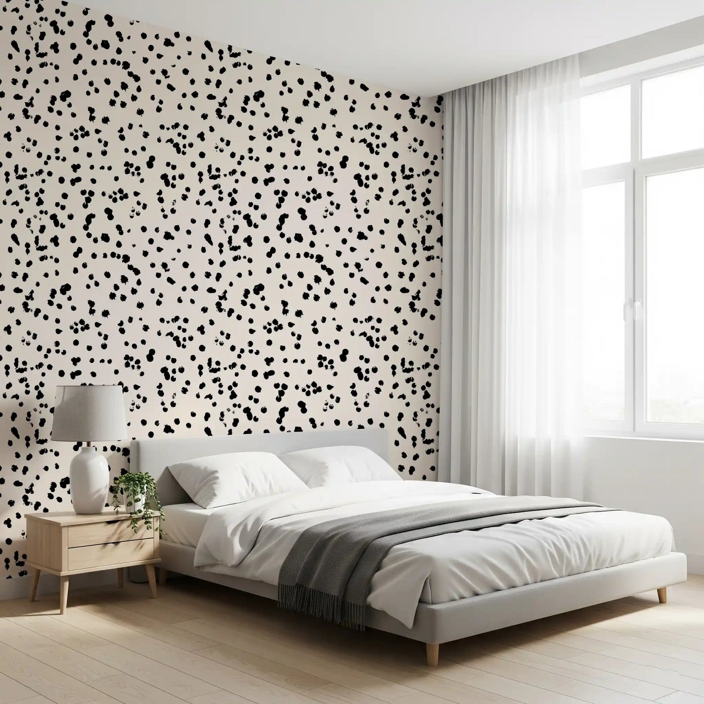 Black and Cream Ink Splatter Wallpaper⁠