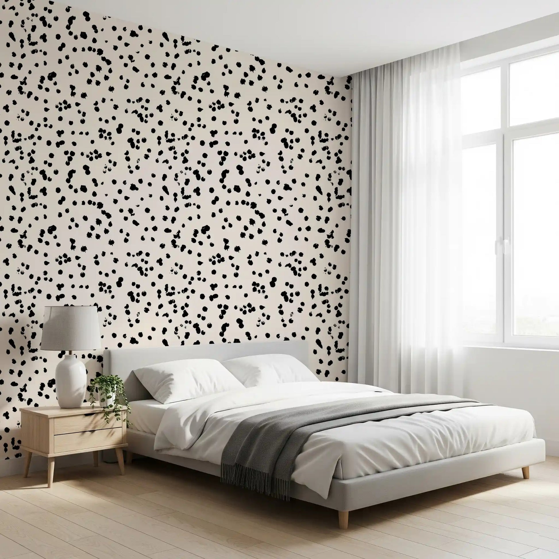 Black and Cream Ink Splatter Wallpaper⁠