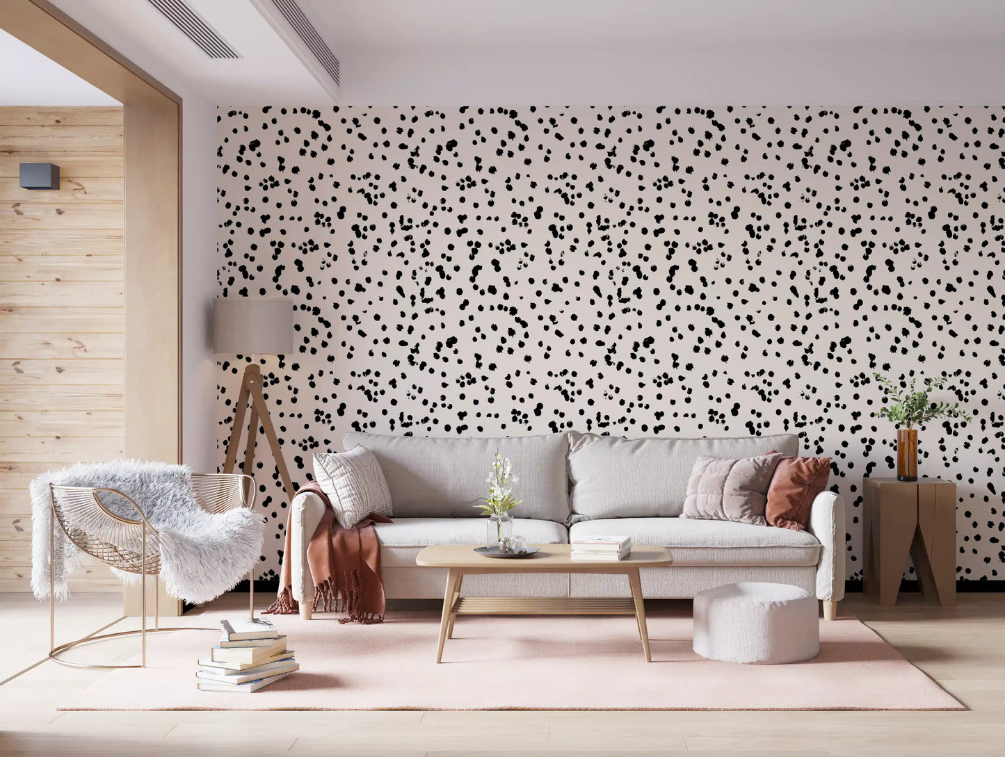Black and Cream Ink Splatter Wallpaper⁠